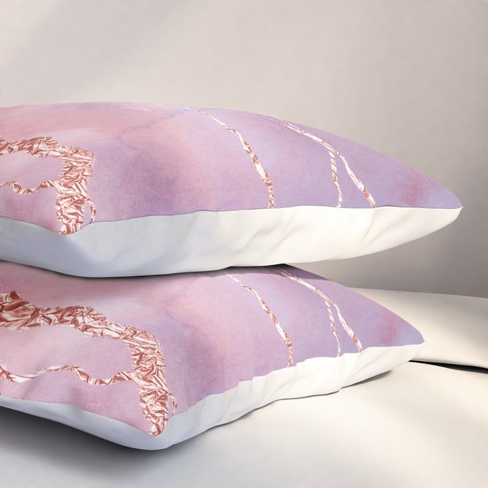 Blush and Purple Sky with Rose gold flashes Pillow Sham Gallery Image 3