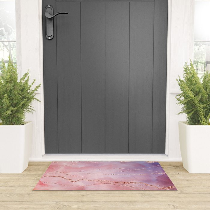 Blush and Purple Sky with Rose gold flashes Welcome Mat Gallery Image 3