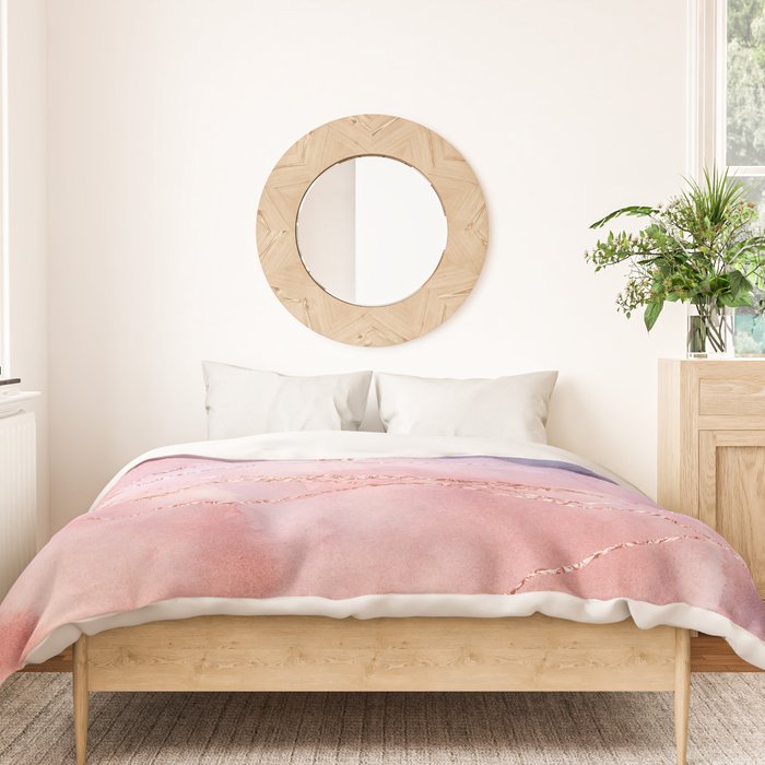 Blush and Purple Sky with Rose gold flashes Duvet Cover Gallery Image 3