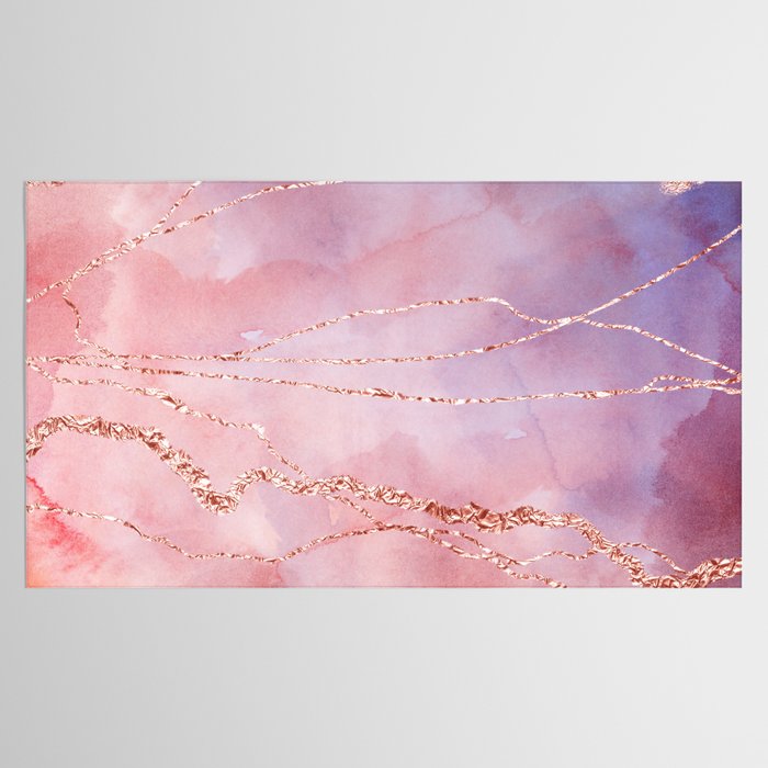 Blush and Purple Sky with Rose gold flashes Tablecloth Gallery Image 2