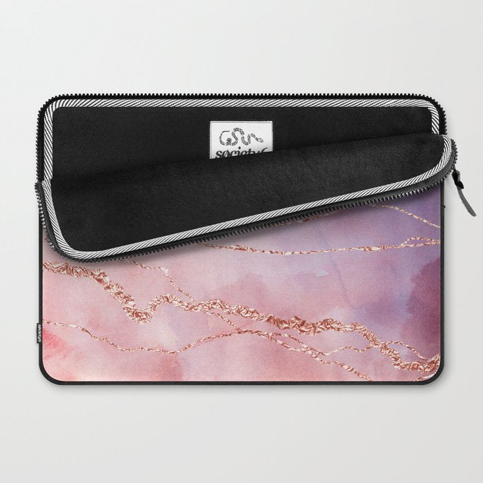 Blush and Purple Sky with Rose gold flashes Laptop Sleeve Gallery Image 2