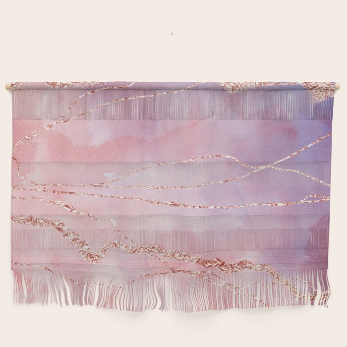 Blush and Purple Sky with Rose gold flashes Wall Hanging Gallery Image 1