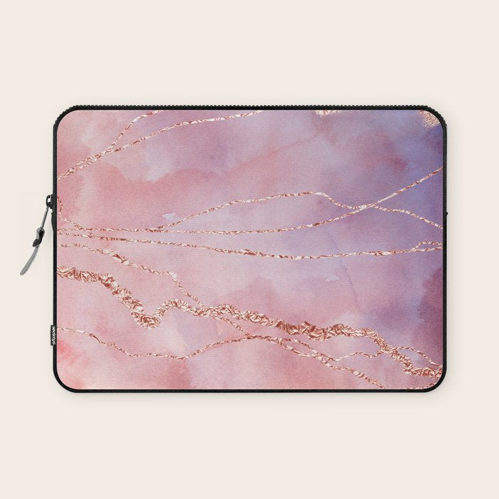 Blush and Purple Sky with Rose gold flashes Laptop Sleeve Gallery Image 1