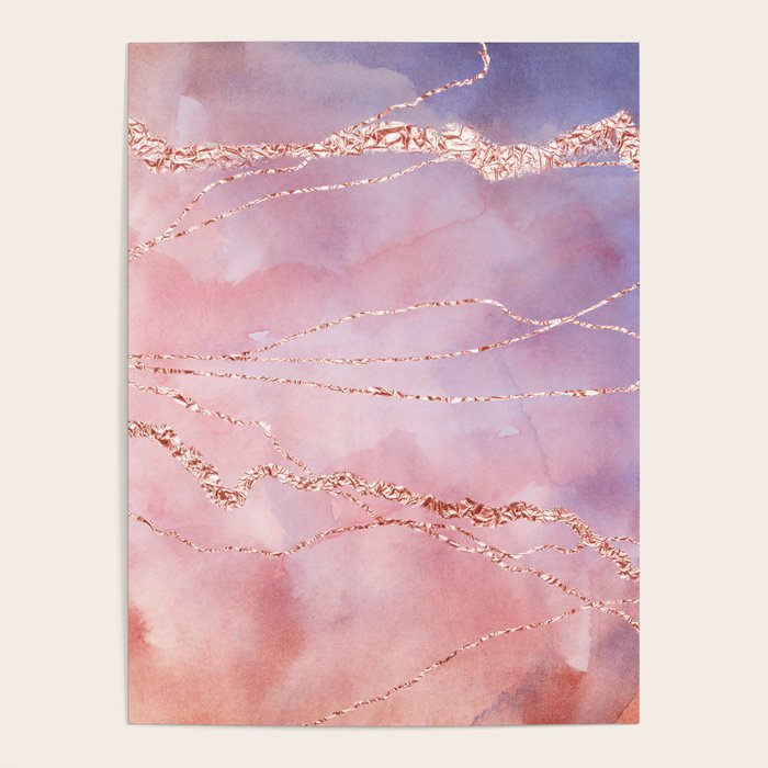 Blush and Purple Sky with Rose gold flashes Poster Gallery Image 4