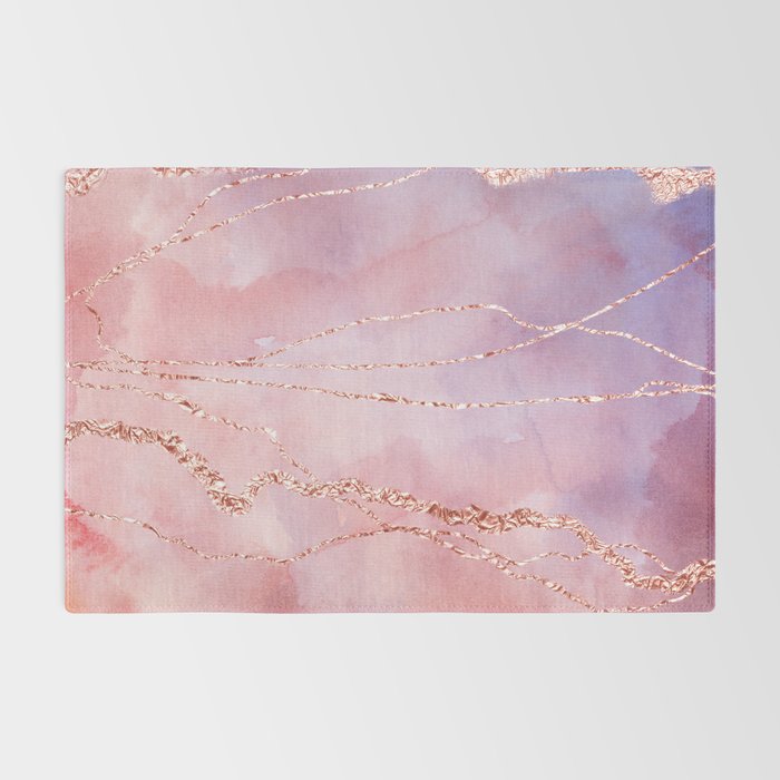 Blush and Purple Sky with Rose gold flashes Rug Gallery Image 2