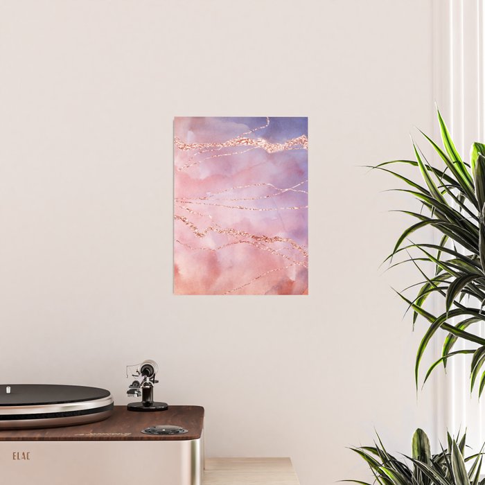 Blush and Purple Sky with Rose gold flashes Poster Gallery Image 2
