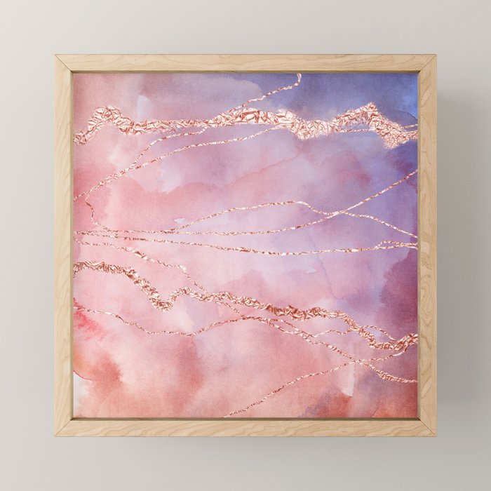 Blush and Purple Sky with Rose gold flashes Mini Art Print Gallery Image 1