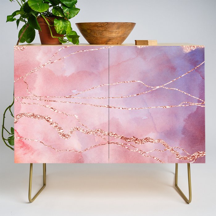 Blush and Purple Sky with Rose gold flashes Credenza Gallery Image 1
