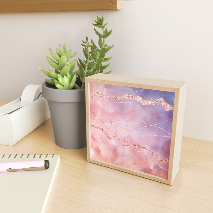 Blush and Purple Sky with Rose gold flashes Mini Art Print Gallery Image 2