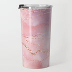 Blush and Purple Sky with Rose gold flashes Travel Mug Gallery Image 3