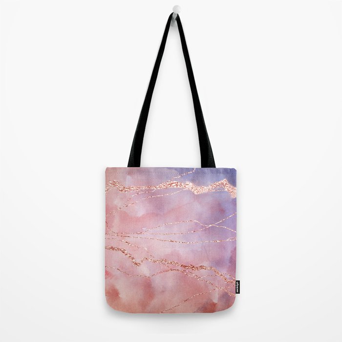 Blush and Purple Sky with Rose gold flashes Tote Bag Gallery Image 2