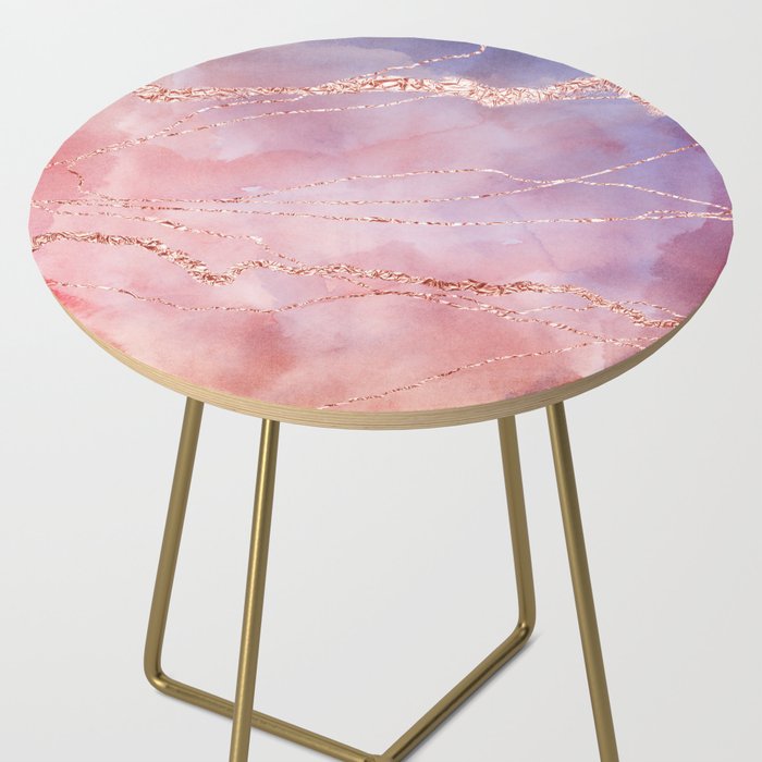 Blush and Purple Sky with Rose gold flashes Side Table Gallery Image 2