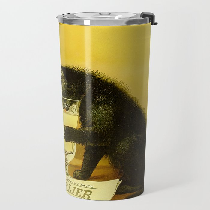 Cat, Absinthe, Vintage Beverage Poster Travel Mug Gallery Image 2