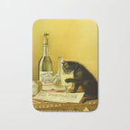 Cat, Absinthe, Vintage Beverage Poster Bath Mat Gallery Image 1