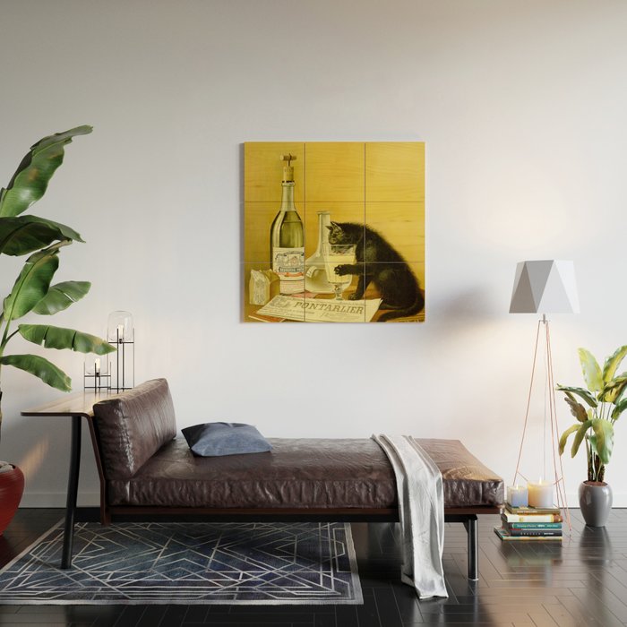 Cat, Absinthe, Vintage Beverage Poster Wood Wall Art Gallery Image 2
