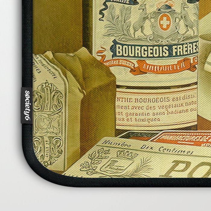Cat, Absinthe, Vintage Beverage Poster Laptop Sleeve Gallery Image 3