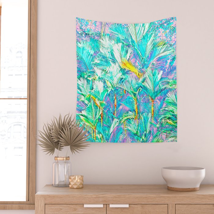 Colorful Palm Garden Wall Tapestry Gallery Image 2
