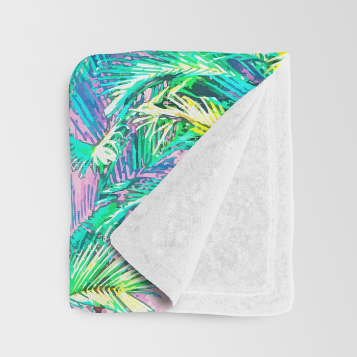 Colorful Palm Garden Throw Blanket Gallery Image 3