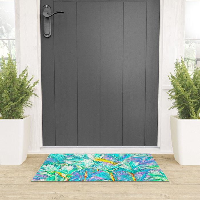 Colorful Palm Garden Welcome Mat Gallery Image 3