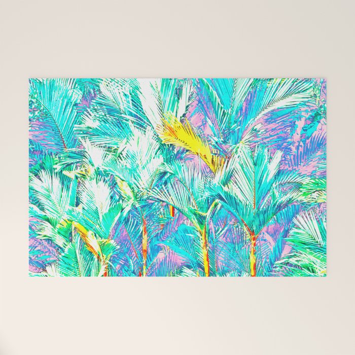 Colorful Palm Garden Welcome Mat Gallery Image 1