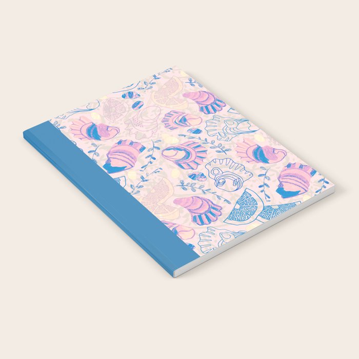 Coastal Oysters on the Beach in Pastel Pink & Blue Notebook Gallery Image 1
