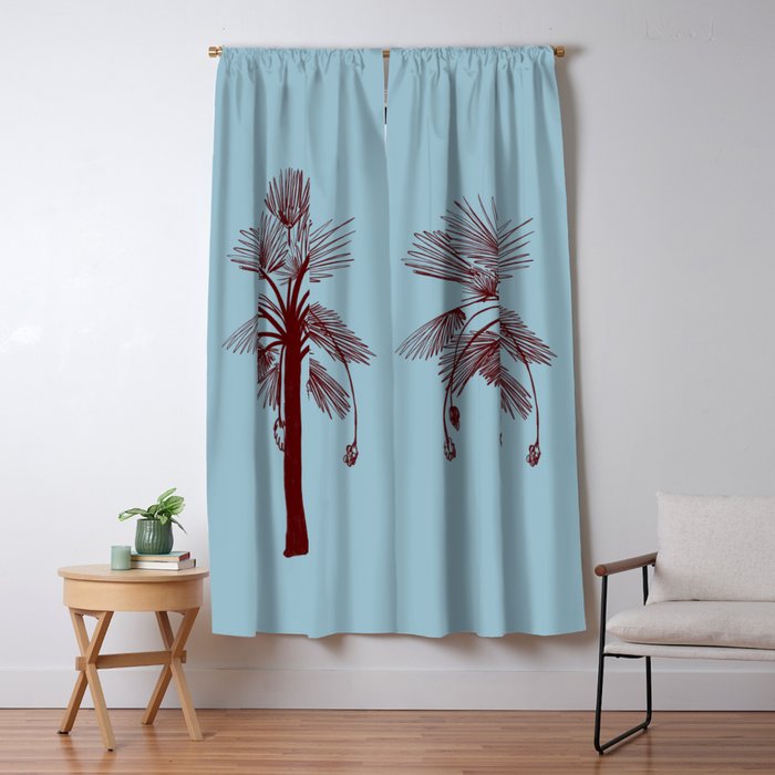 CALM BLUE PALM TREE Window Curtain Gallery Image 5