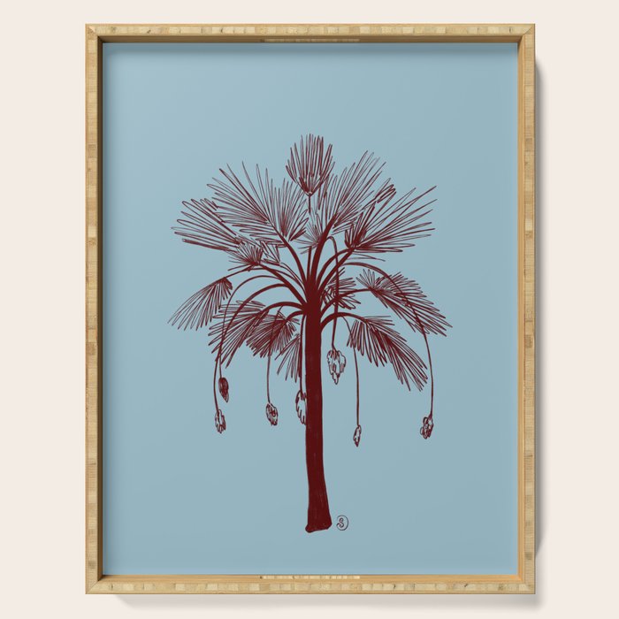 CALM BLUE PALM TREE Serving Tray Gallery Image 1