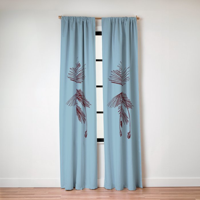 CALM BLUE PALM TREE Window Curtain Gallery Image 3
