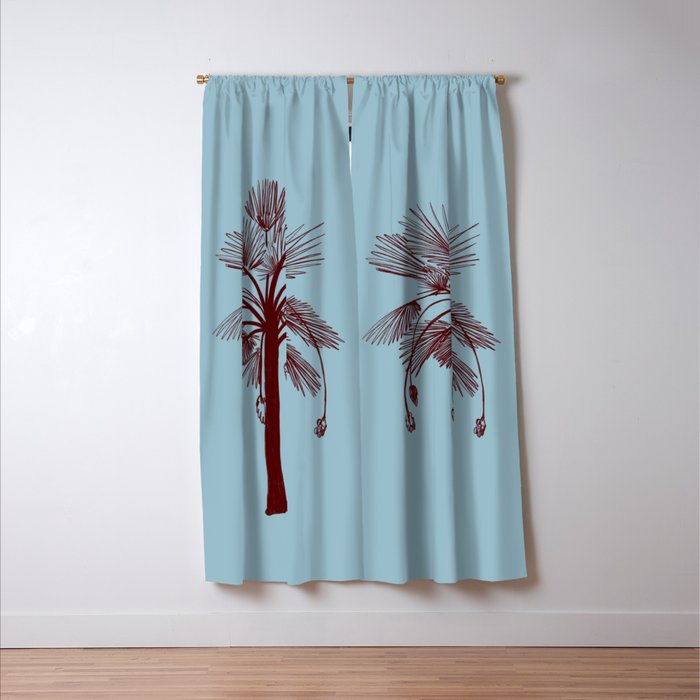 CALM BLUE PALM TREE Window Curtain Gallery Image 3