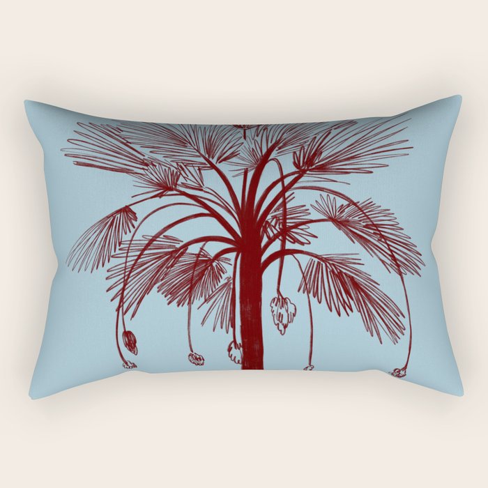 CALM BLUE PALM TREE Rectangular Pillow Gallery Image 2