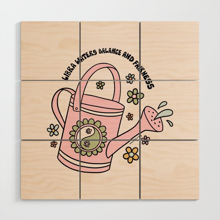 Libra Watering Can Wood Wall Art Gallery Image 1