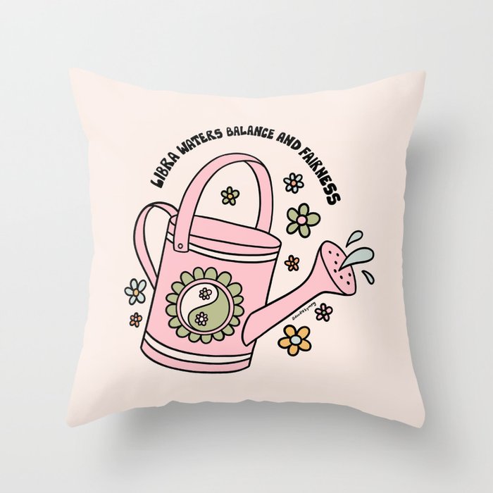 Libra Watering Can Throw Pillow Gallery Image 6