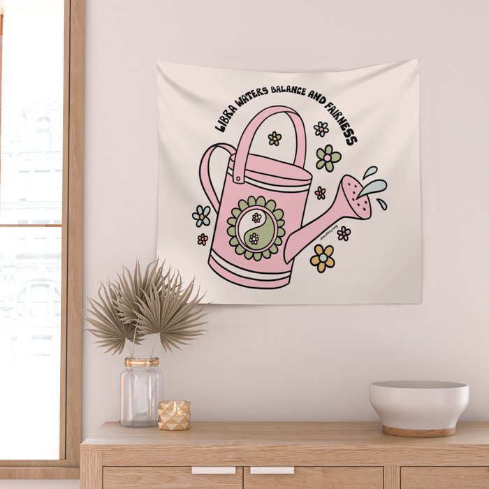 Libra Watering Can Wall Tapestry Gallery Image 2