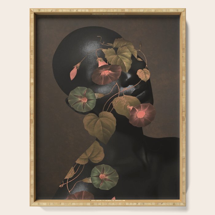 Floral Portrait 3 Serving Tray Gallery Image 1