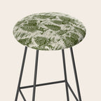 Bigfoot / Sasquatch Toile de Jouy in Forest Green Stool Gallery Image 2