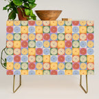 Retro Flowers Check Pattern XXIX Credenza Gallery Image 1