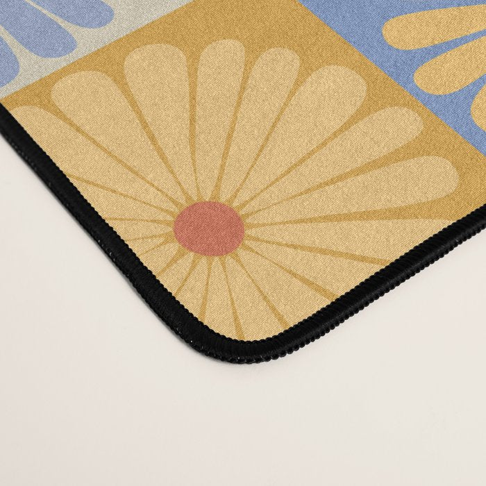 Retro Flowers Check Pattern XXIX Desk Mat Gallery Image 4