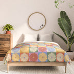 Retro Flowers Check Pattern XXIX Comforter Gallery Image 3