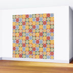 Retro Flowers Check Pattern XXIX Wall Mural Gallery Image 2