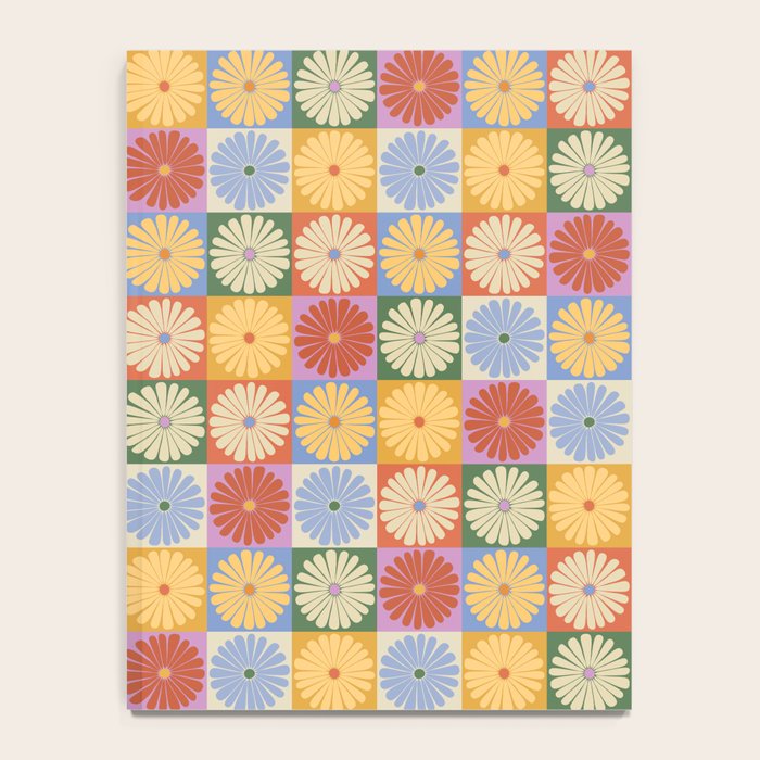 Retro Flowers Check Pattern XXIX Notebook Gallery Image 4