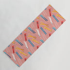 Colorful Ski Illustration and Pattern no 2 Yoga Mat Gallery Image 1