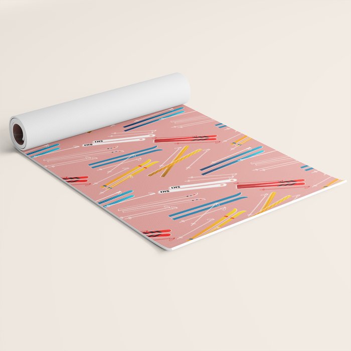 Colorful Ski Illustration and Pattern no 2 Yoga Mat Gallery Image 2