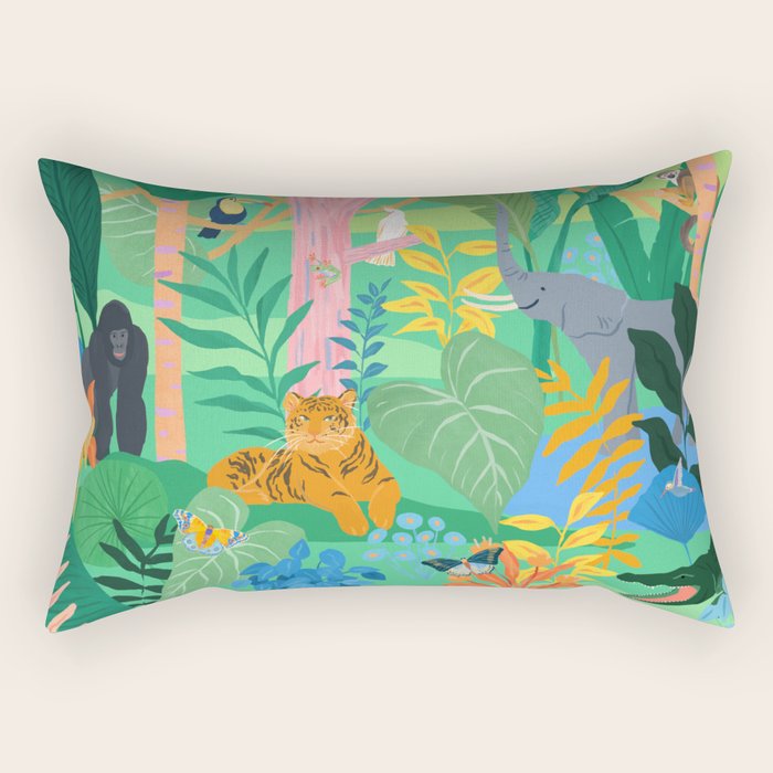 Playful Jungle Rectangular Pillow Gallery Image 1