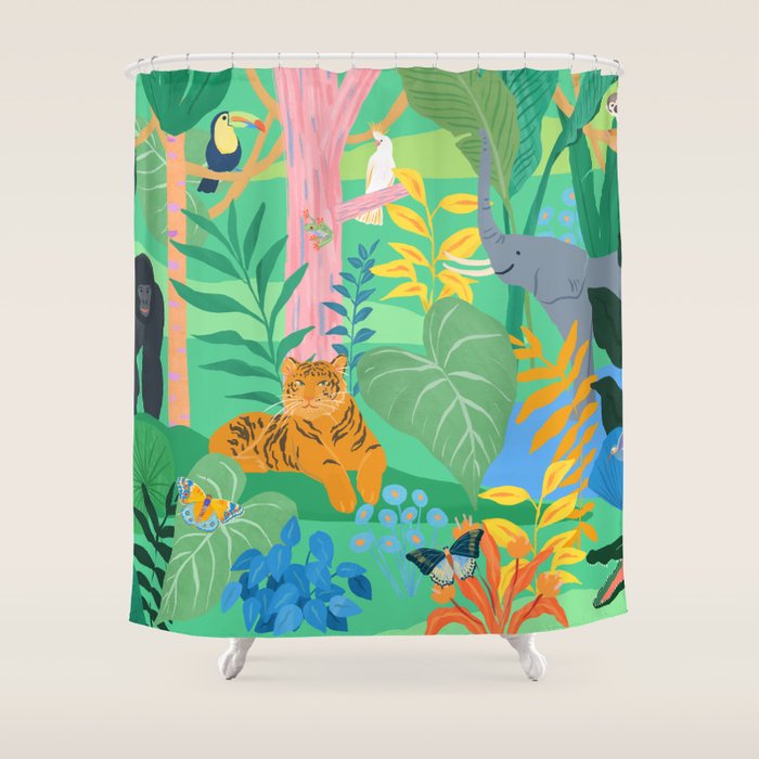 Playful Jungle Shower Curtain Gallery Image 1