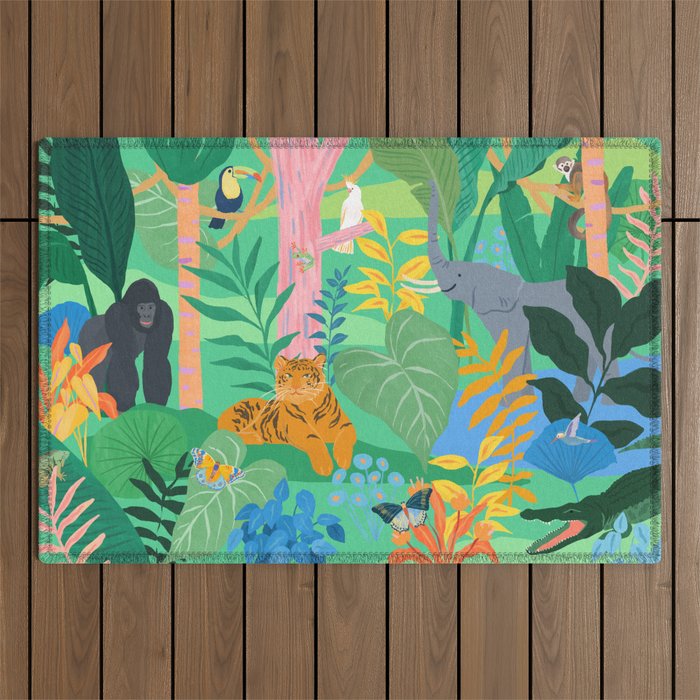 Playful Jungle Outdoor Rug Gallery Image 1