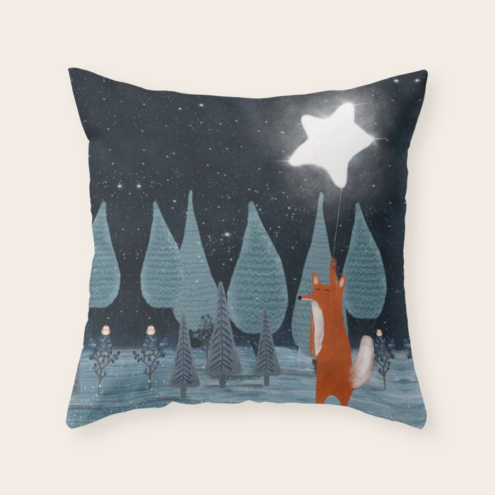 the star balloon Throw Pillow Gallery Image 6
