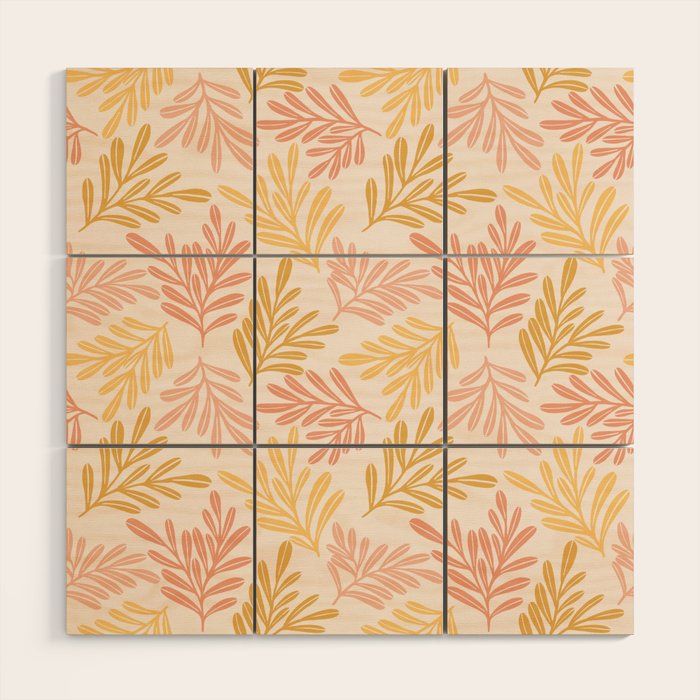 Warm Leaf Harmony Wood Wall Art Gallery Image 1