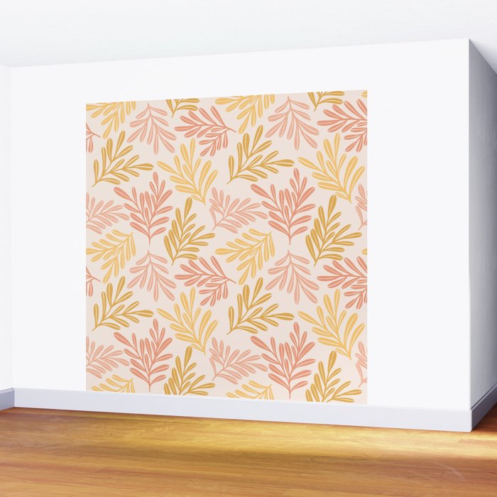 Warm Leaf Harmony Wall Mural Gallery Image 2