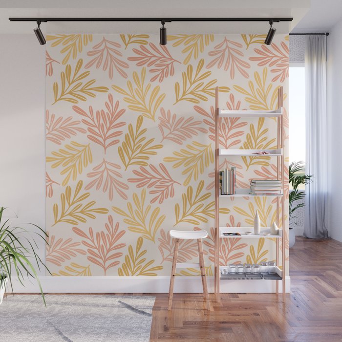 Warm Leaf Harmony Wall Mural Gallery Image 1