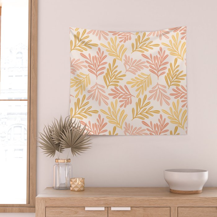 Warm Leaf Harmony Wall Tapestry Gallery Image 2